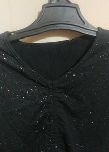 Sparkly Black Long Sleeve Top