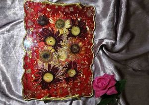 Beutiful Handmade Floral Resin Tray