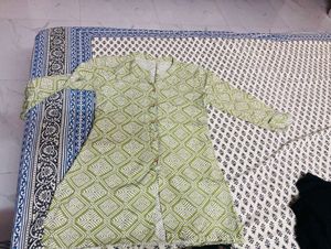 Green Diamond Print Kurta