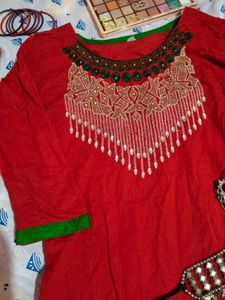 Kurti Red Cotton