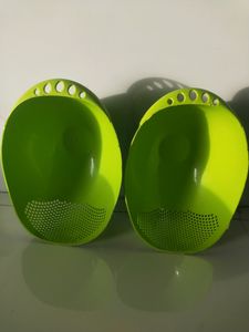 2 Pcs-Virgin Rice Bowl Durable Plastic Strainer ,Water Strainer | Vegetable & Fruits Washing Bowl