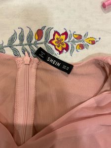 Pink Chiffon Cape Dress