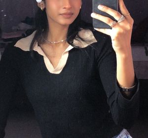 Black V Neck Top