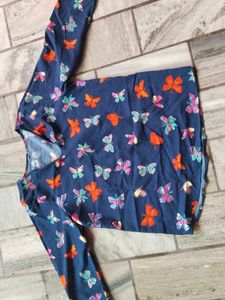 Butterfly Print Long Sleeve Top