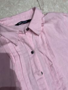 Zara Pink Button Down Top