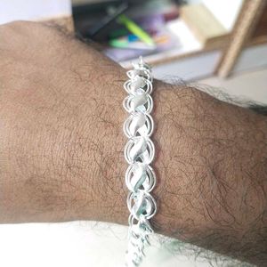 Pure Silver R3-91 Double Link Chain Bracelet