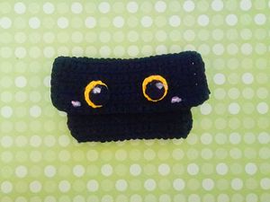 Crochet Black Cat Pouch
