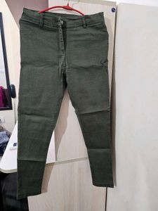 Olive Green Slim Fit Pants