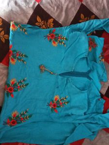 Embroidered Blue Kurta