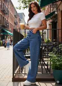 🥰L@92 Size-30 Wide Leg Denim Jeans