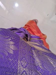 Red SAREE with Blue Pallu