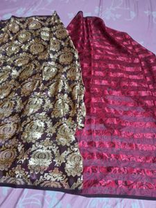 Elegant Satin Patterned Georgette Saree