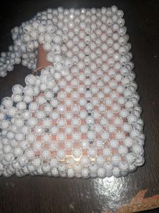 White Beaded Purse