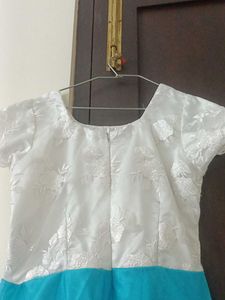 White And Blue Cinderella Dress Stitched