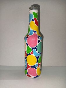 Hand Painted Glass Bottle