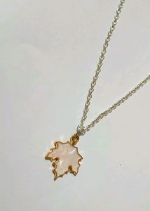 Silver Chain With Leaf Charm 🍁