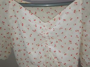 Women Cherry Printed Fit &amp; Flare Midi Dress