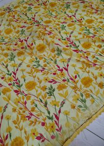 Floral Yellow Beautiful New Saree