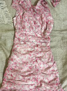 Pink Floral Bodycon Dress