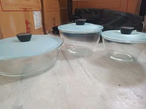 3 Dinner Glass Containers with Lids