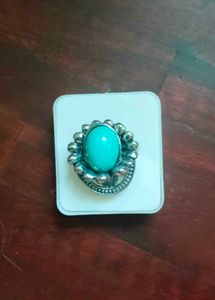Vintage Turquoise Silver Look Alike Ring