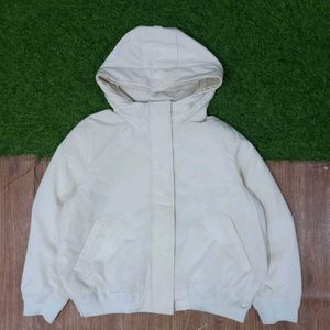 Stylish White Hooded Jacket