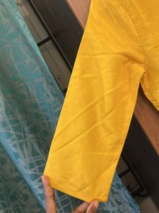 Mustard Yellow Kurti with Silver Details