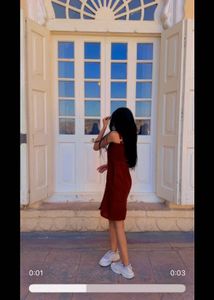 Maroon Button-Front Sundress