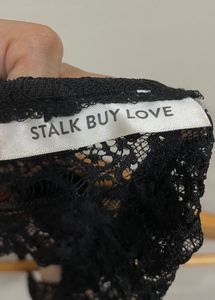 STALK BUY LOVE Black Bralette Top