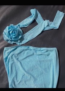 Newme asia ruffle blue dress 🐬