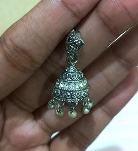 Silver Jhumka With Drops