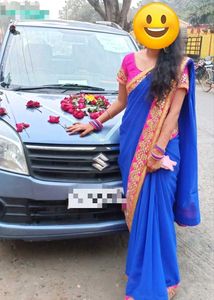 Royal Blue &amp; Pink Saree