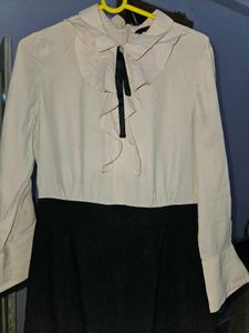 Elegant Black and Beige Dress