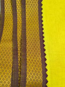 Yellow Dhoti with Green Border
