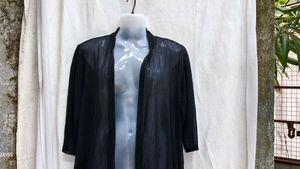 352011. Black Open Front Cardigan