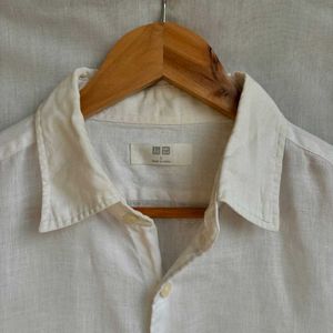 UNIQL0 White 100% LINEN Shirt