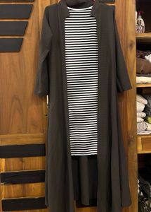 Striped Dress with Duster