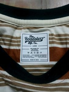 Roadster Brooklyn Striped Tee - Size L