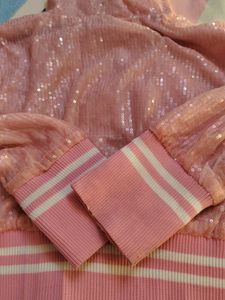 Pink Sequin Zip-Up Jacket