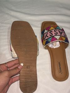 Embroidered Flip Flops