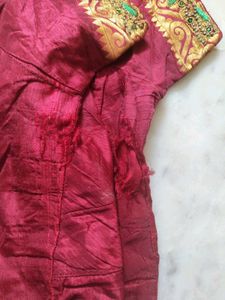 Stone And Dimond Work Maroon Blouse