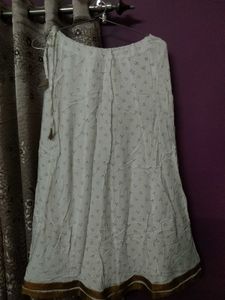 Beautiful White And Golden Skirt