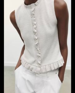 Zara Gray Ruffle Trim Top