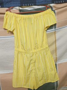 Yellow Striped Romper