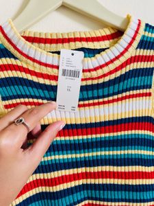 Multicolor knitted tank top