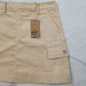 Cream Colour Corduroy Cargo Skirt
