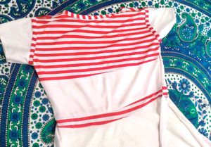 Red &amp; White Striped Dress