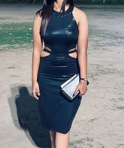 Black Metallic Bodycon Dress