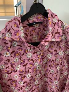 Floral Print Pink Shirt