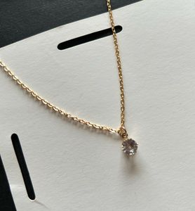 Minimal Gold Solitaire Pendant Necklace